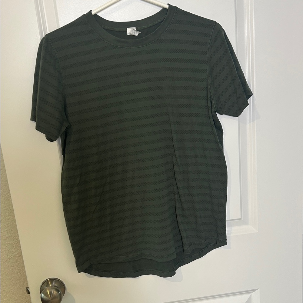 DSG Men's Dark Green Horizontal Stripe Short Sleeve Tee